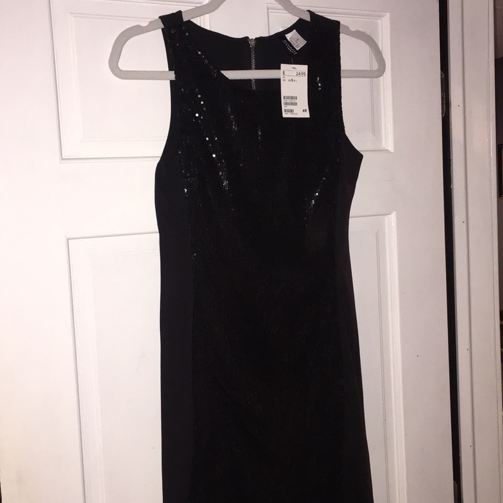 Black Sequence Front Dress